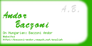 andor baczoni business card